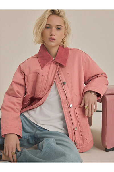 Next Baby Pembe - Kordon kadife Yaka Ceket