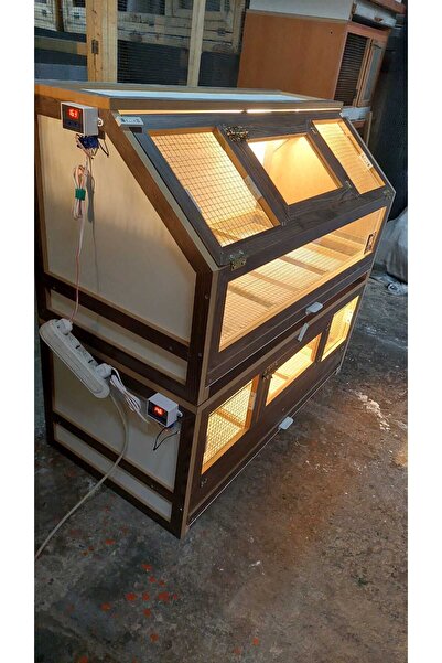 Harikalar Diyarı Çiftlik Modern 2 Katlı Civciv Büyütme Kafesi Otomatik Isıtmalı Civciv Ana Kucağı Kafes