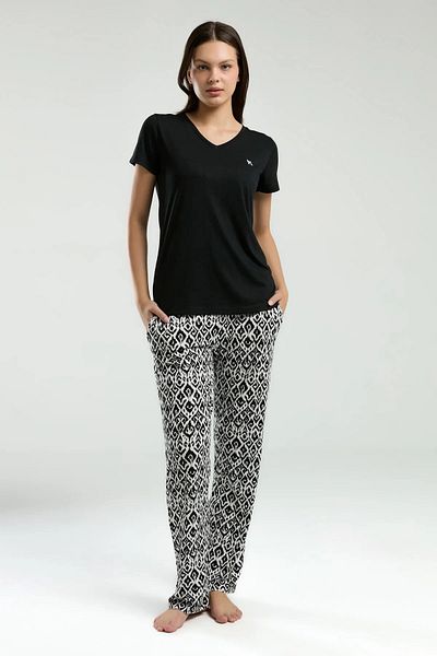 Arnetta V-Neck Short Sleeve Large Size Women's Pjamas Suit