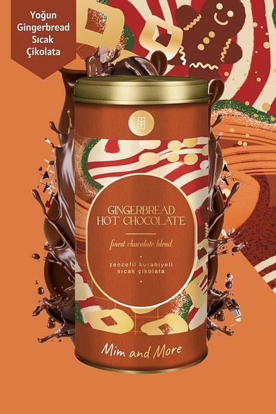 Mim and More Gingerbread Hot Chocolate - Hot Chocolate with Gingerbread, Tin, 200 Gr