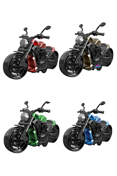 hediyecik Sürtmeli 4'lü Oyuncak Motosiket Seti 16 Cm