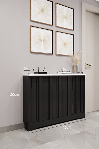 BAGAX Efes Model, Siyah Üstü Beyaz Renk,iç Ölçü 116 Cm Dış Ölçü 120 Cm Petek ...