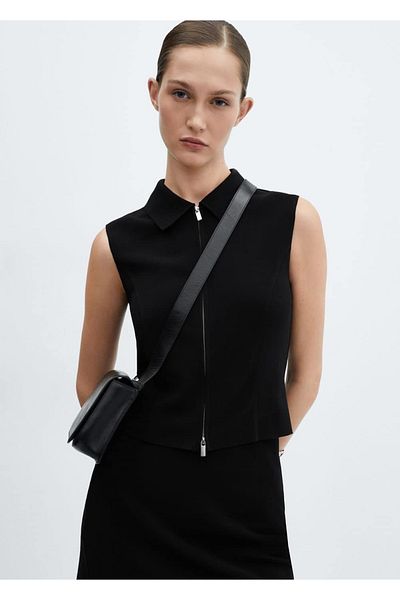 MANGO Woman Crop halenka se zipem