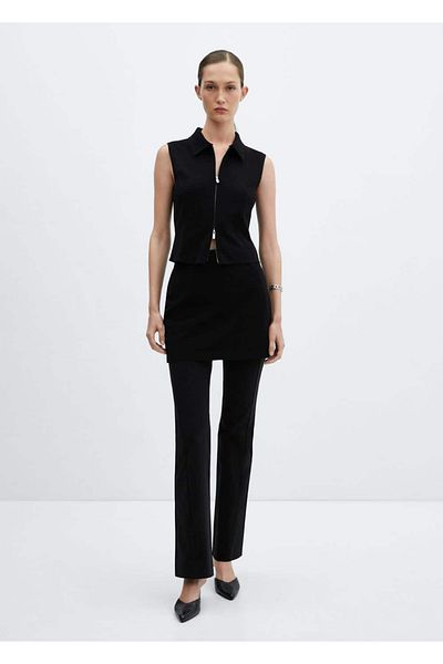 MANGO Woman Crop halenka se zipem