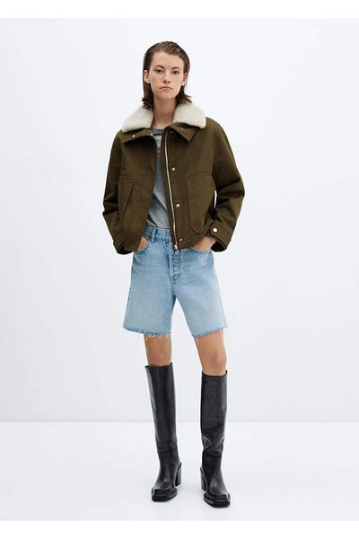 MANGO Woman Removable Fur Collar Parka