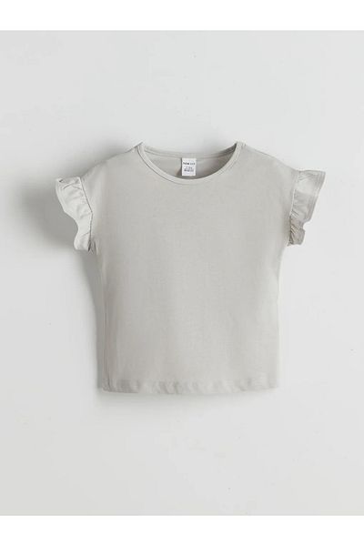 LC Waikiki Lcw Eco Gray Crew Neck Basic Baby Girl T-Shirt
