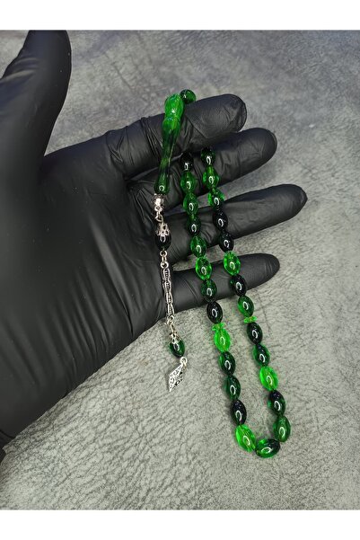 Mos Tespih Mărgele de rugăciune din chihlimbar verde moară