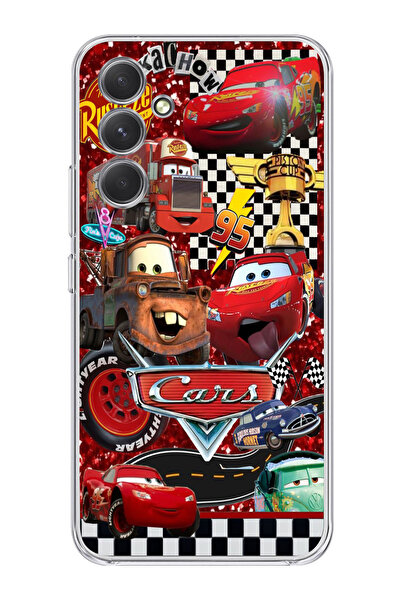 moonset Samsung Galaxy S23 FE Uyumlu Arabalar Kolaj Tasarımlı Baskılı Şeffaf ...