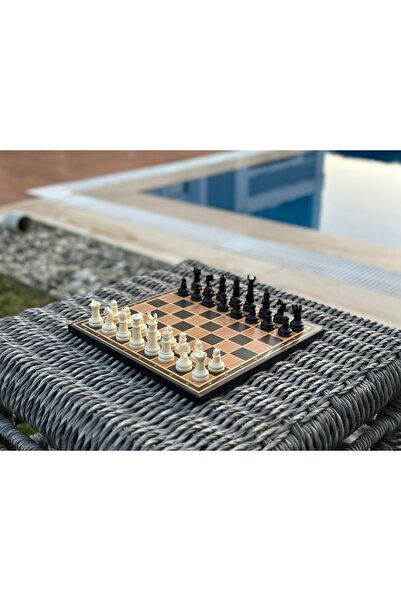 Devrizaman Sedef İşlemeli Lüks Satranç Takımı - 27.5x27.5 cm - Özel Tasarım