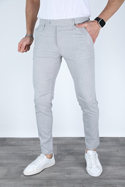 Revenant Giyim Erkek Taş Renk Kaliteli Esnek Likralı Bilek Boy Kumaş Pantolon