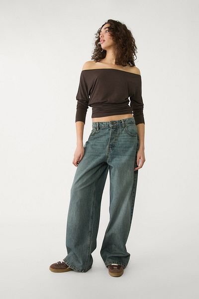 Stradivarius Long sleeve T-shirt with boat neck