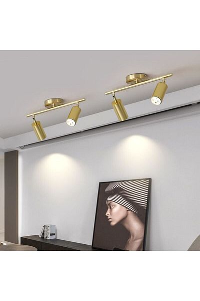 RİOLİGHT Modern Matt Gold Plated 2Xgu10 Lampholder Daylight Moving Head Spotlight Price Is for 1 Piece