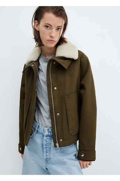 MANGO Woman Removable Fur Collar Parka