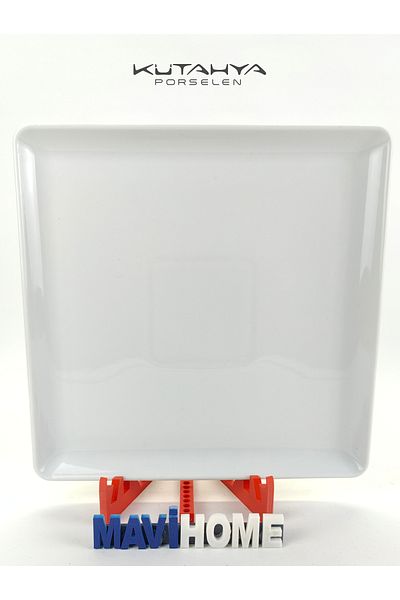 Kütahya Porselen 27 cm Square White Porcelain Boat Plate - Single