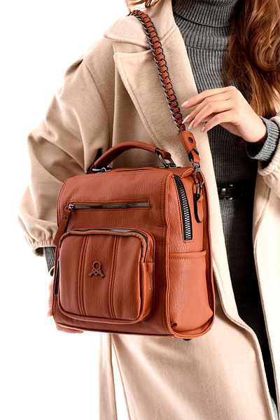 KIRASE Чанта за през рамо и раница Mega Bag от качествена кожа с множество отделения