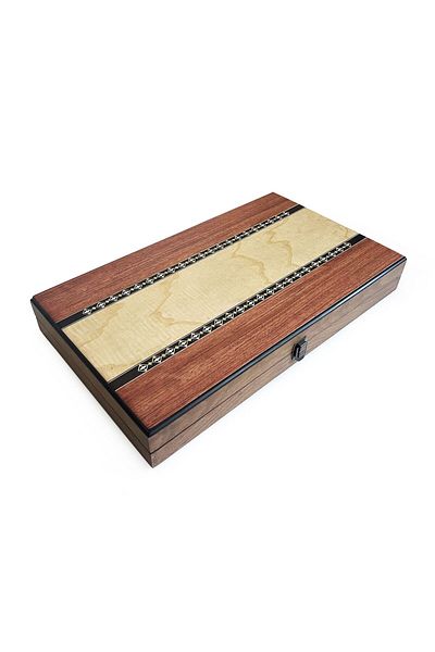 Helena Wood Art Wood Solid - Large Backgammon, Rose Mosaic Pattern, Classic with Numerator