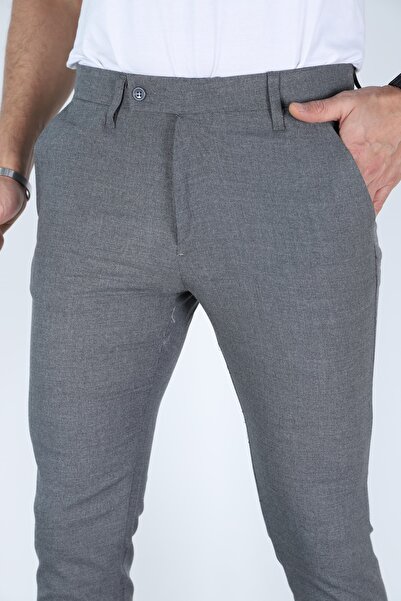 Revenant Giyim Erkek Okul Grisi Renk Kaliteli Esnek Likralı Bilek Boy Kumaş P...