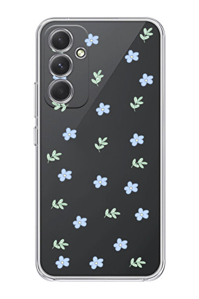moonset Samsung Galaxy S24 FE Uyumlu Çiçekler Tasarımlı Baskılı Şeffaf Telefo...
