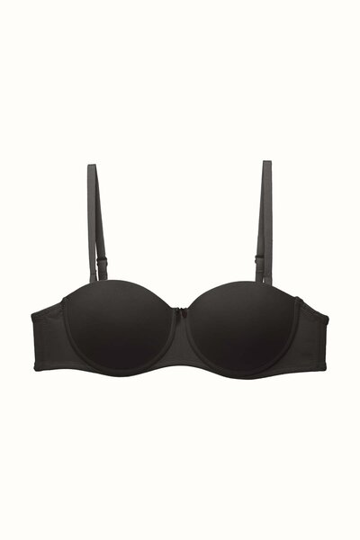 C&City Push up Strapless Knitted Bra 3 Pack - Soft Covered, Black/White/Skin C37055