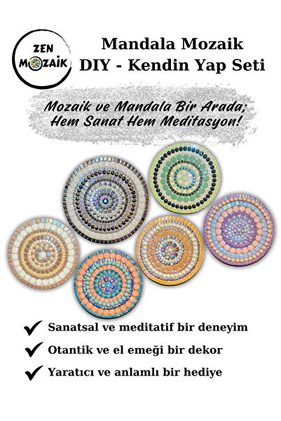 Zen Mozaik Mandala Mozaik Kendin Yap Seti – Yaratıcılığınızla Harikalar Yaratın!