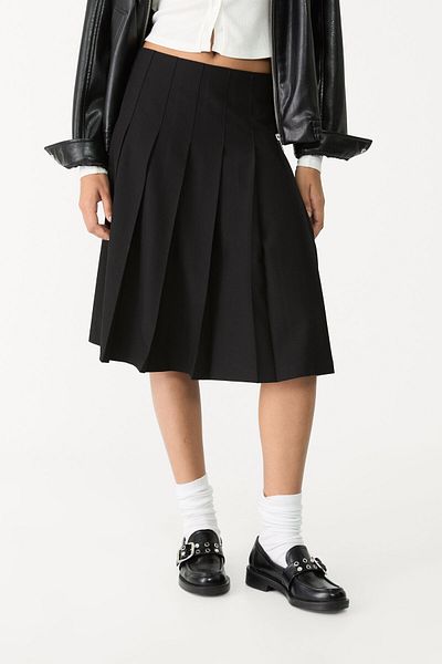 Stradivarius Midi skirt with box pleats