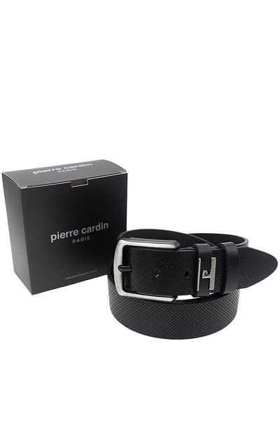 Pierre Cardin حزام جلد أسود للرجال PC-2099CB3