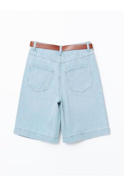 LC Waikiki Pantaloni scurți de jeans pentru femei LCW Jeans cu talie cu centură