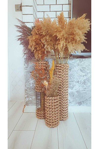 AİSN TASARIM Decorative Metal Wire Mesh Handmade Set of 3 57 50 30cm