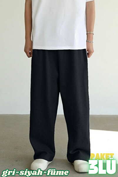 BSBSPOR 3 τεμάχια φαρδιά αθλητικά παντελόνια με εξαιρετικά φαρδιά πόδια, τριπλό