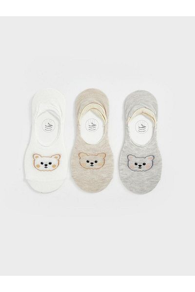 LC Waikiki LCW DREAM Bedruckte Damen-Ballerina-Socken im 3er-Pack