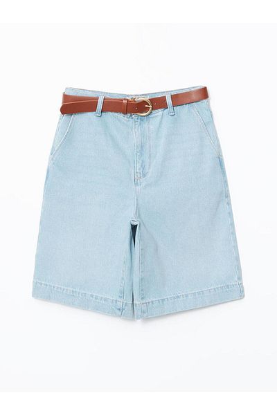LC Waikiki Pantaloni scurți de jeans pentru femei LCW Jeans cu talie cu centură