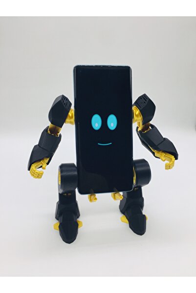 D&Y GAUDERY Altın Renkli, Ayarlanabilir Robot Şeklinde Telefon Tutucu, Masa Ü...