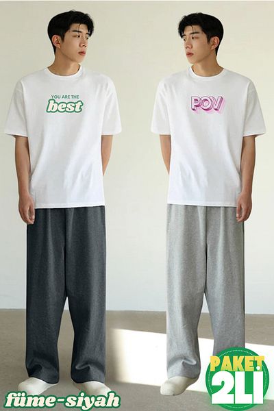 BSBSPOR Καλοκαιρινή φόρμα 2 τεμαχίων, Loose 6 Leg Ανδρικά / Γυναικεία διπλά