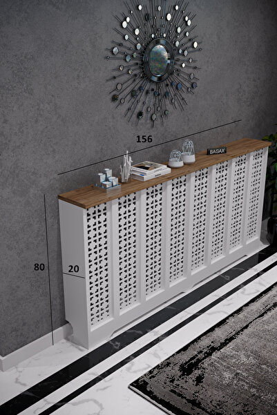 BAGAX Truva Model, Beyaz Üstü Çam Renk,iç Ölçü 156 Cm Dış Ölçü 160 Cm Petek K...