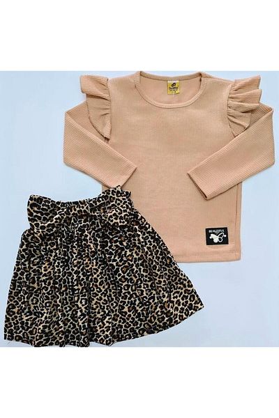 Kids Girl Child Leopard Bottom Top Suit Suit