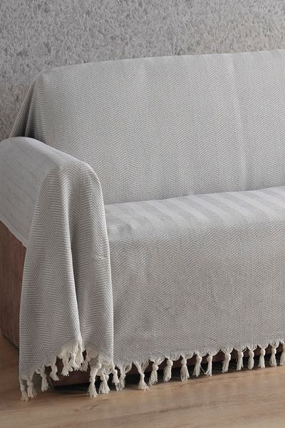 LADYNİL غطاء أريكة طبيعي يغطي الذراعين رمادي 180x300