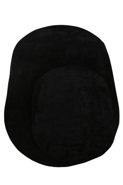 Dokumacıoğlu Rixos 3-Piece Black Bath Mat Set - Non-Slip Leather Based, Washable Toilet Bowl