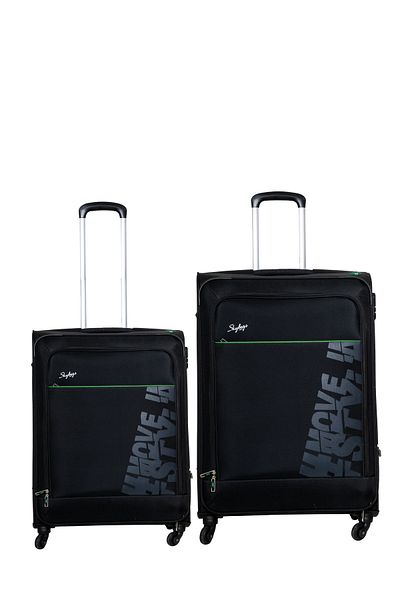 Skybags Rhumba Set Of 2 Luggage, Polyester Soft Sided, 20/28 Black