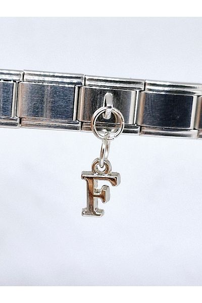 RoseCo00 1 Piece Letter F Italian Bracelet Charm