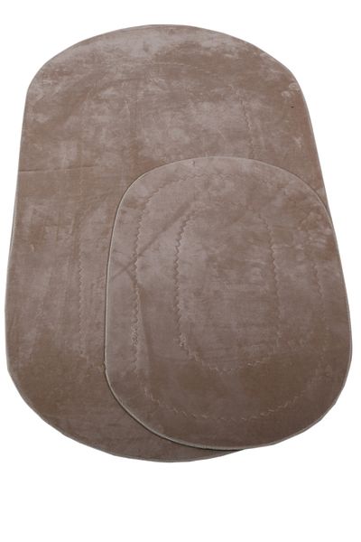 Dokumacıoğlu Rixos 3-Piece Mink Bath Mat Set, Carpet, Non-Slip Leather Based Washable Toilet Seat