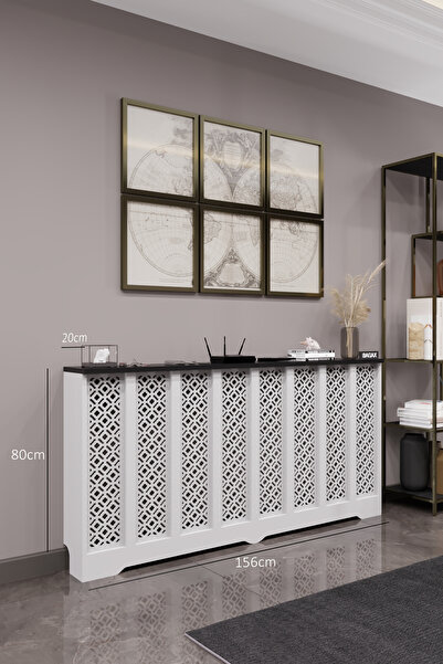 BAGAX Pera Model, Beyaz Üstü Siyah Renk,iç Ölçü 156 Cm Dış Ölçü 160 Cm Petek ...