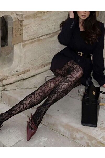 Zess store Чорапогащи с дантелен мотив