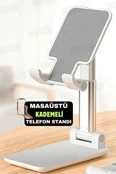 Yenilig Uzunluk Ayarlı Masaüstü Telefon ve Tablet Tutucu – 360 Derece Döner T...