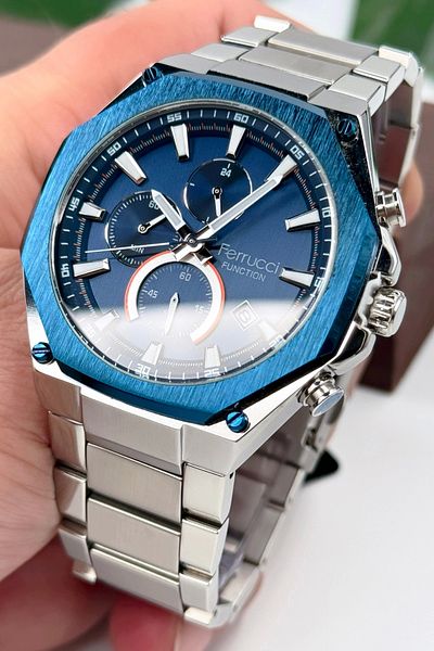 Ferrucci Function Men's Wristwatch Steel Strap Steel Case 3 Atm Water Resistance