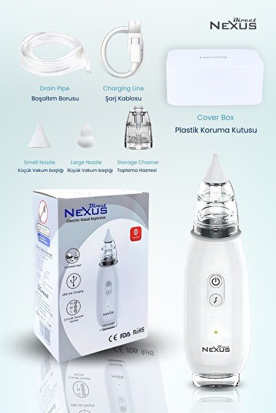 Direct NEXUS Elektrikli Bebek Burun Aspiratörü Küçük Çocuklar Için Güvenli Ve Etkili Burun Emici