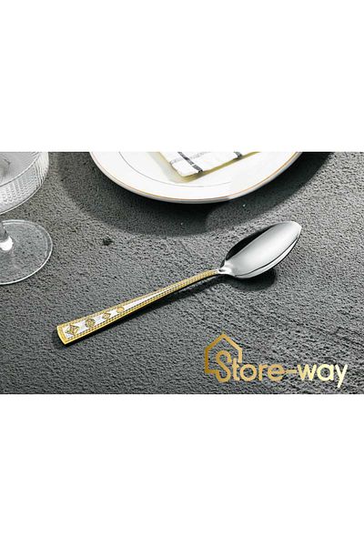 Storeway 12 Pcs Gold&Silver Stainless Steel Dinner Spoon