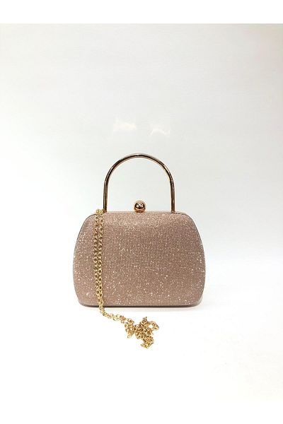womenacs Rochie de seară cu aspect de piatră mare pentru femei, cu bretele cu lanț, geantă de seară pentru nuntă