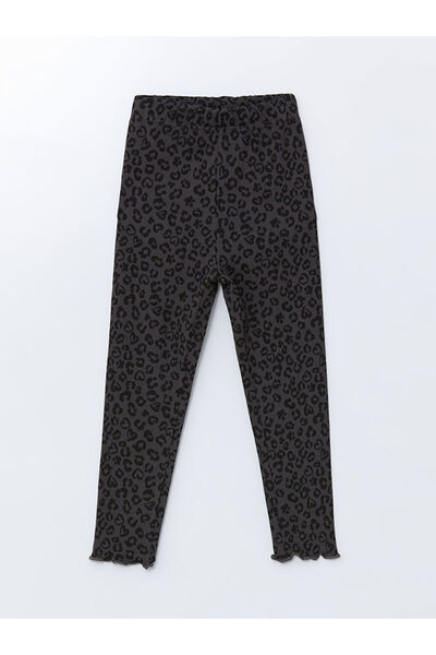 LC Waikiki Lcw Kids Girls - Leopard Print Crew Neck Sweatshirt and Leggings Set of 2