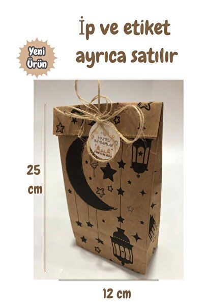 Palifix 20 Adet 12x25 Kraft Ramazan Kurban Bayram Desenli Dik Duran Hediye Ku...