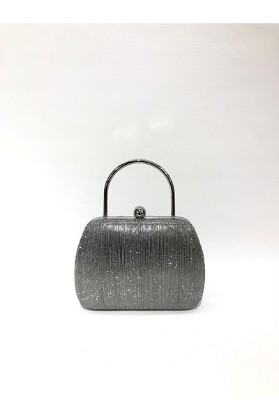 womenacs Rochie de seară pentru femei, tăiată cu laser, afumată cu platină - Geantă de umăr de mână pentru nuntă și logodnă cu curea cu lanț